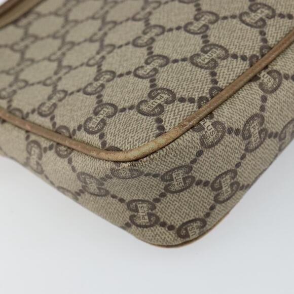 GUCCI GG Plus Supreme Shoulder Bag PVC Leather Beige Gold Auth BA6237 - Picture 14 of 16